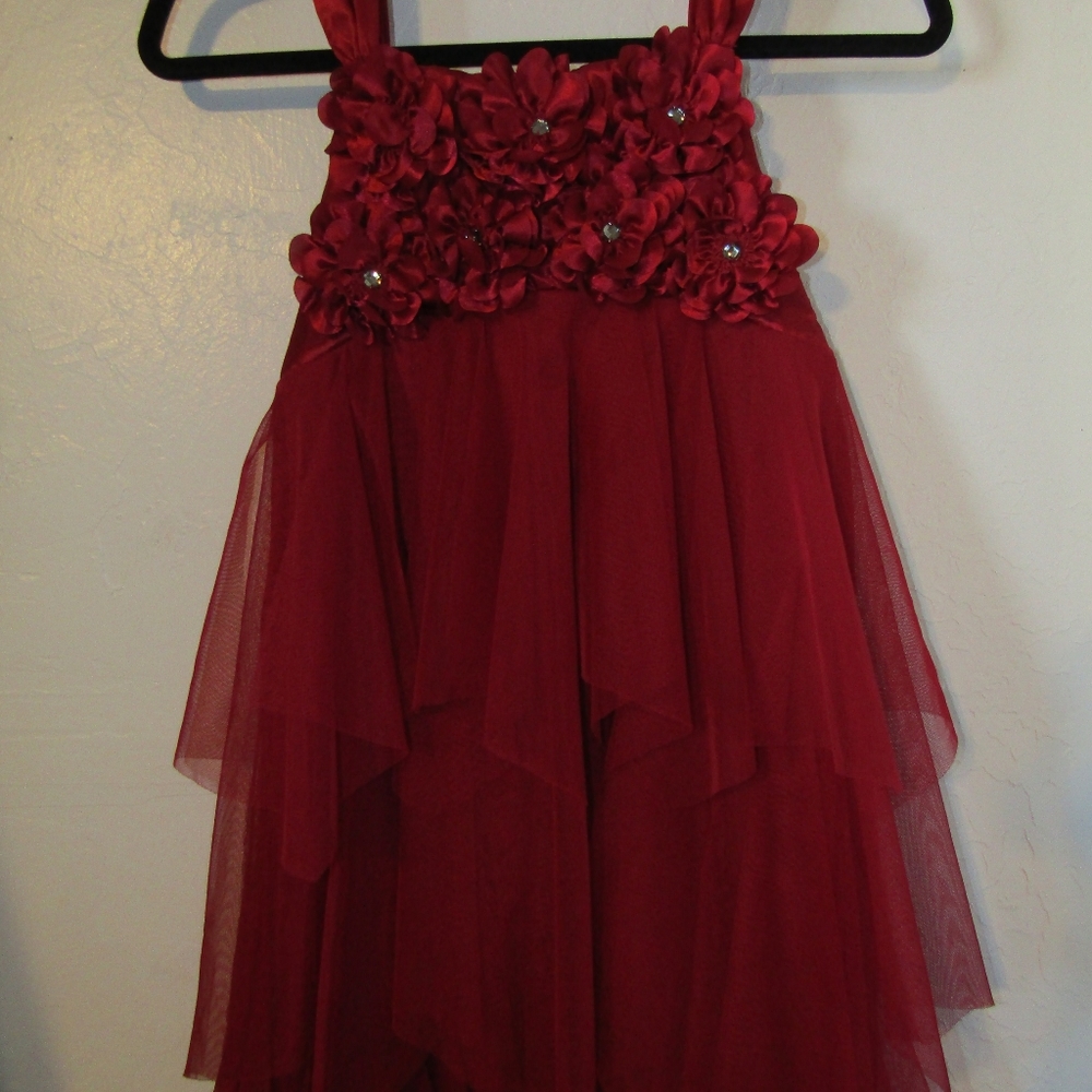 Two matching red dresses